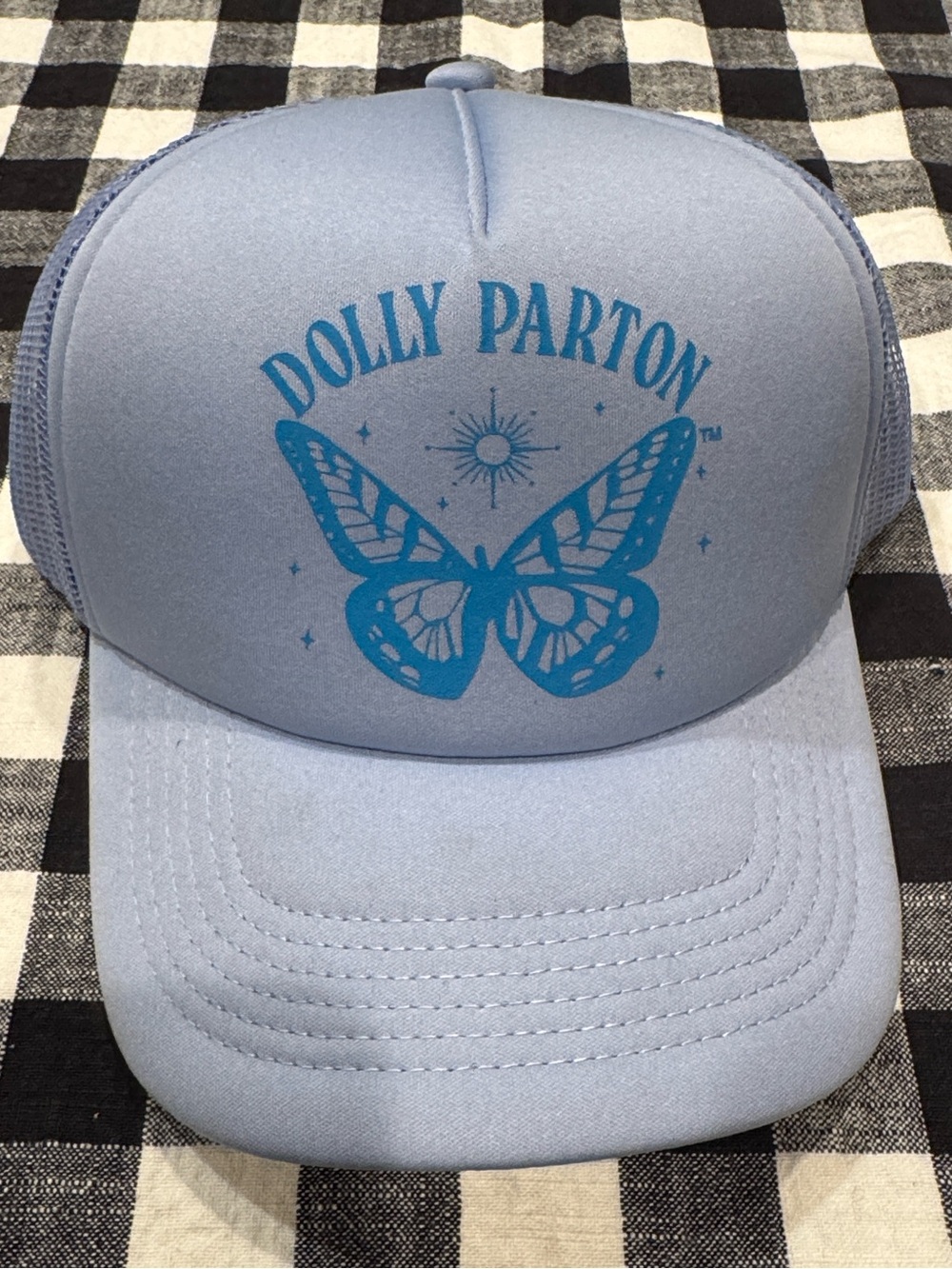 Dolly Parton Light Blue Butterfly Trucker Hat
